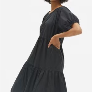 Everlane Tiered Cotton Midi Dress Black XS